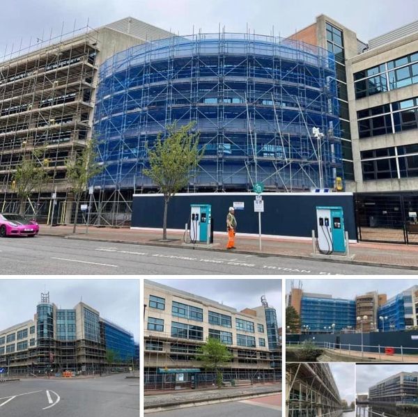 Collage of past scaffolding projects