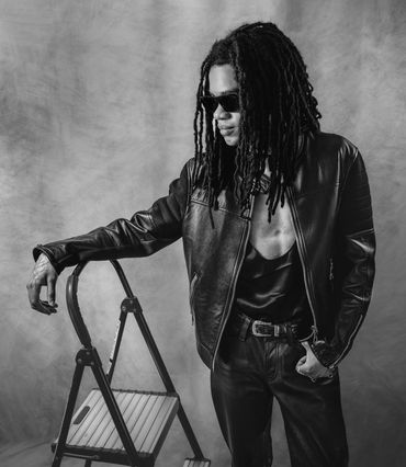 Full body branding portrait showcasing bold style and personal branding