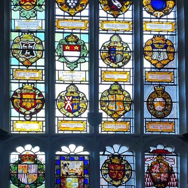 Stained Glass Window in Magdalene College Hall.