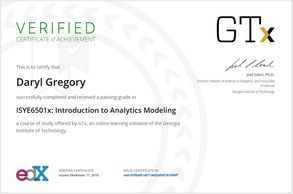 GT
Analytics Modeling
Daryl Gregory