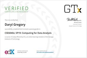 GT
Computing for Data Analysis
Daryl Gregory