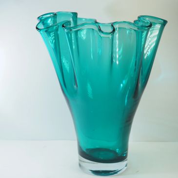 Polish blue glass vase