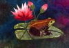 FROG ON LILY PAD 21" X 25"