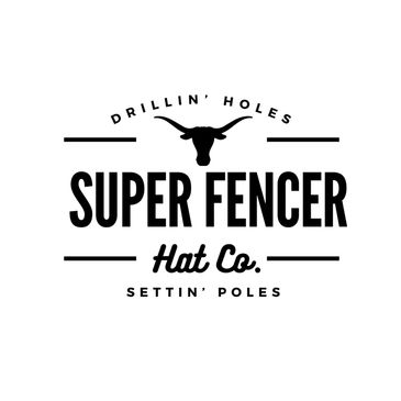Logo for Super Fencer Hat Co. with a longhorn icon.