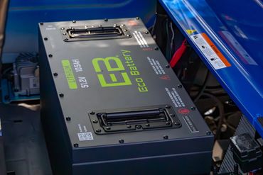 Lithium 51.2V 105AH Eco Battery installed in a golf cart.