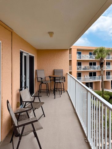 Large balcony overlooking the ocean at Coastal Dreams, St. Augustine Beach