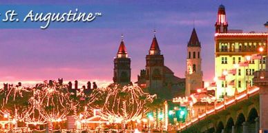 St. Augustine Nights of Lights holiday display in the historic downtown district, featuring over 3 m