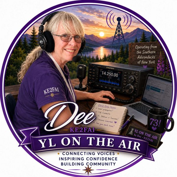 Dee, KE2FAI, operating ham radio in Southern Adirondacks.