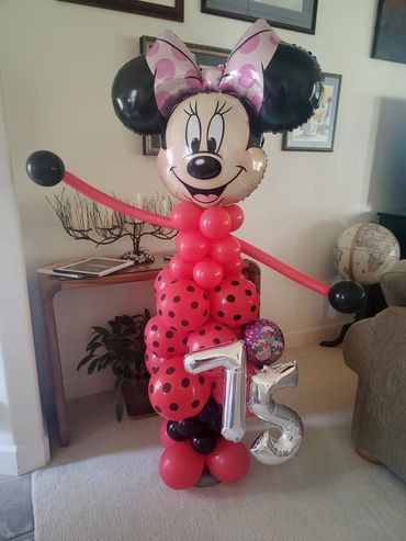 Minnie Mouse balloon celebrating a 75th birthday party!