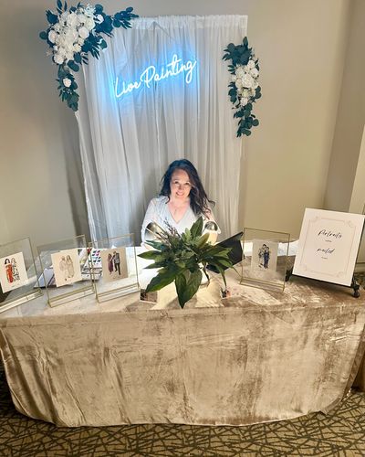 Live Guest Portraits by Artist Erin Leigh Boughamer of Event Painting by Erin  ErinLeighStudios.com