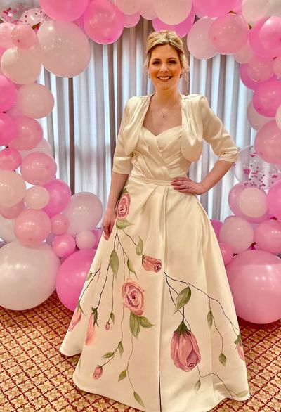 Custom Wedding Gown Painting Artist Erin Leigh Boughamer Event Painting | CT MA RI NY VT NH ME