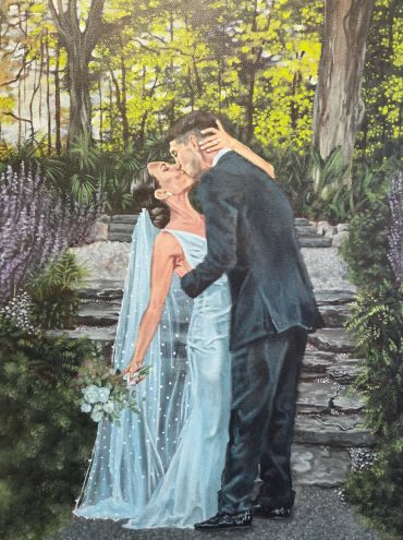 Jordan Miranda Artist Event Painting by Erin Live Wedding Painter CT MA RI NH VT ME NY