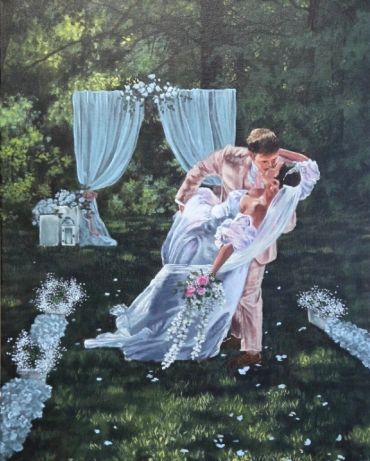 Jordan Miranda Artist Event Painting by Erin Live Wedding Painter CT MA RI NH VT ME NY