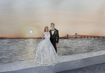 Live Painting Watercolor Artist Erin Leigh Boughamer Event Painting By Erin CT MA RI NH VT ME NY