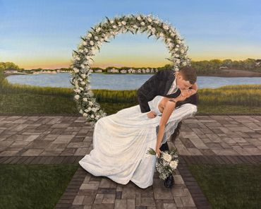 Live Wedding Event Painting By Erin Leigh Studios - Danvers MA Artist Erin Leigh Boughamer
