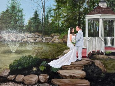 Live Wedding Painting Artist Erin Leigh Boughamer of Event Painting By Erin - CT MA RI NH VT ME NY