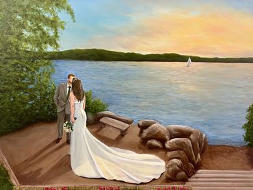 Live Wedding Painting Artist Aalia Haque Artist Erin Leigh Boughamer CT MA RI NH VT ME NY