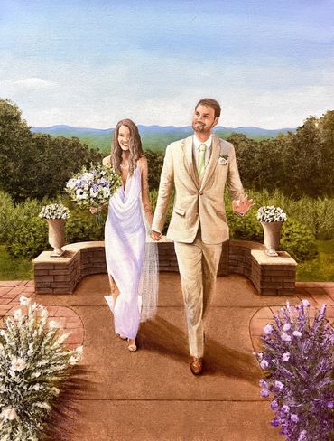 Live Wedding Painting Artist Aalia Haque Artist Erin Leigh Boughamer CT MA RI NH VT ME NY