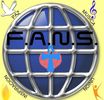 Logotipo de FANS con globo terráqueo y notas musicales.