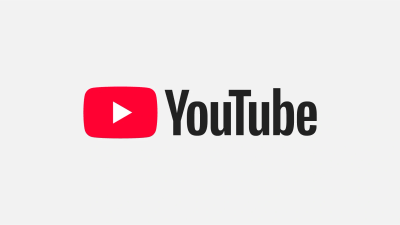 YouTube logo with play button icon.