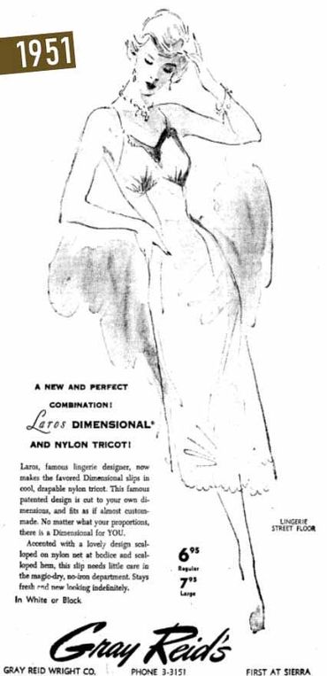 1951 Laros slip ad