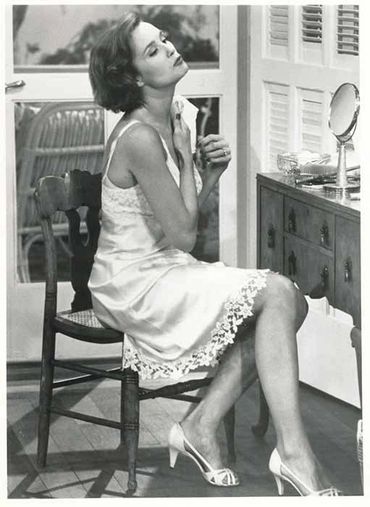 Jessica Lange wearing a slip.