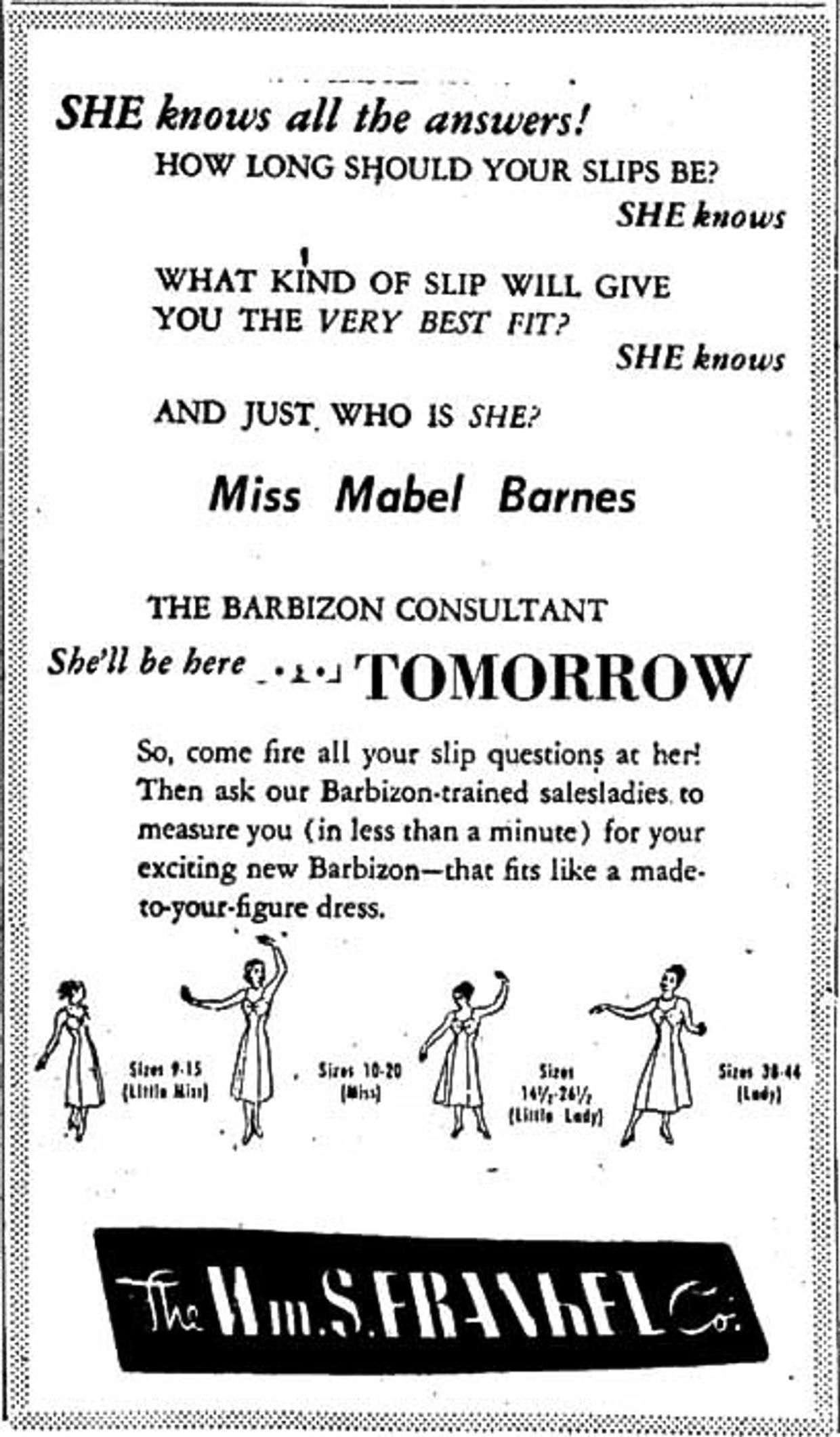 Miss Mabel Barnes, the Barbizon consultant