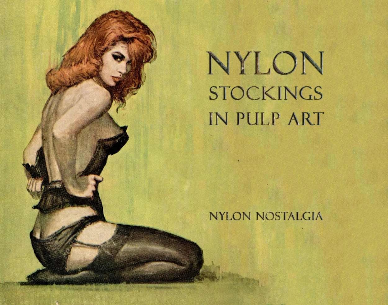 Sheer nylon stockings in pulp fiction cover art