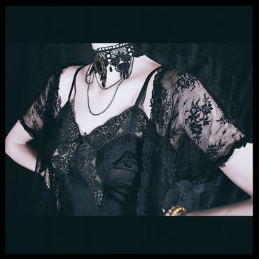 Vintage black lace goth slip dresses for sale UK. Buy unique goth dresses here.