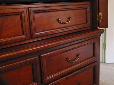 JD Designs Fine Woodworks Maple Armoire Drawers