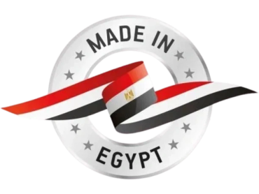 Made in Egypt badge with Egyptian flag ribbon.