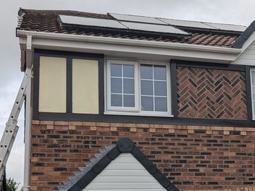 Masonry repaint, woodwork restored