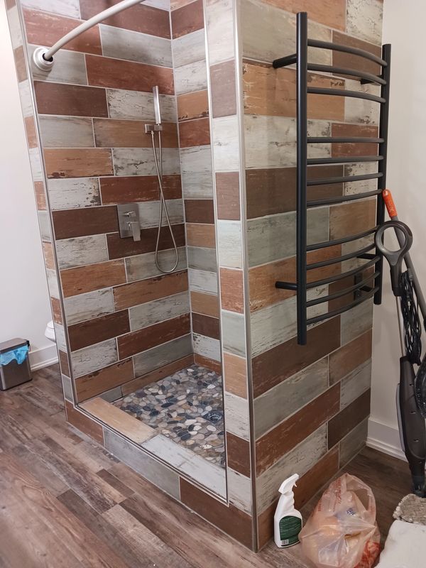 Custom shower I tiled and grouted