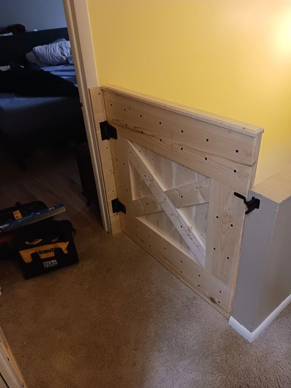 This customer wanted a custom built wooden baby gate instead of the normal everyday one