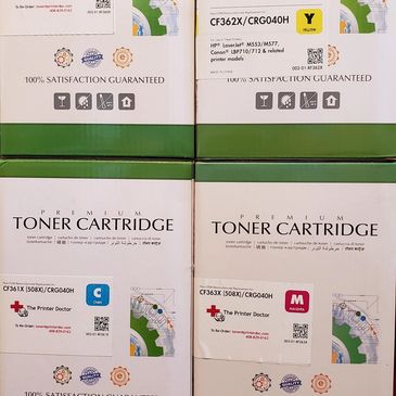 OEM and our brand of toner cartridges. We also pick up your empties! Call us at 408-829-0162