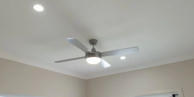 New fan installation with LED downlights