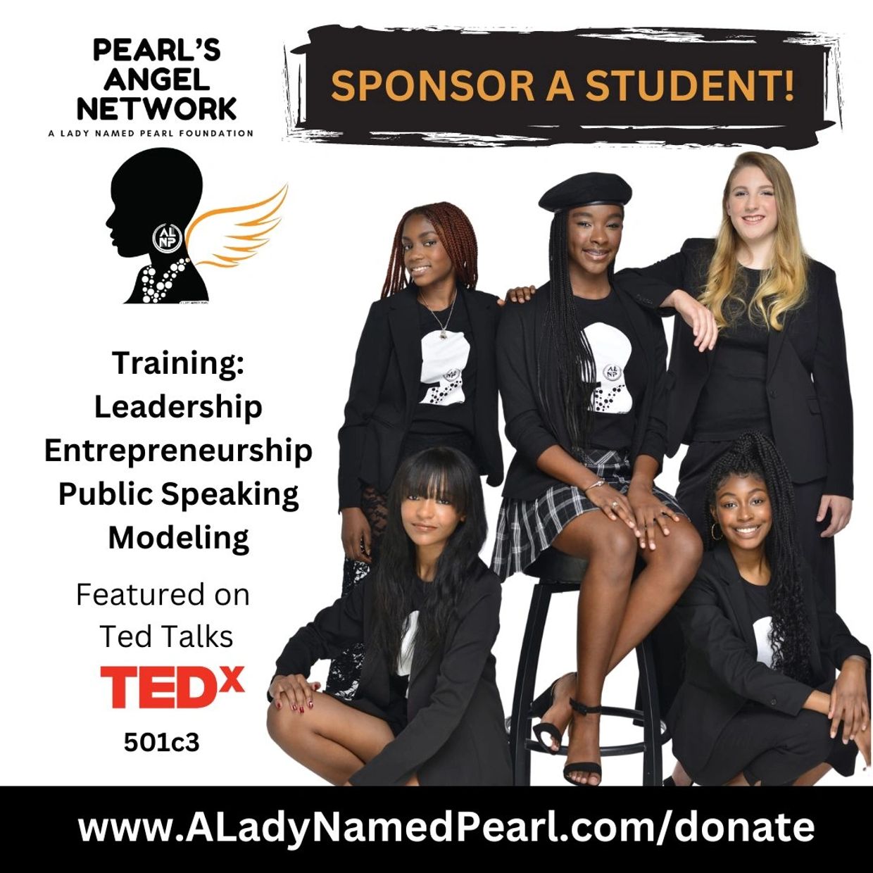 A banner with takes sponsor a student