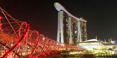 Singapore skyline at night
