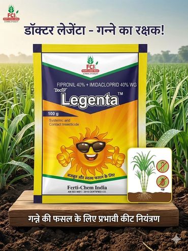 Doctor Legenta insecticide protects sugarcane crops effectively.