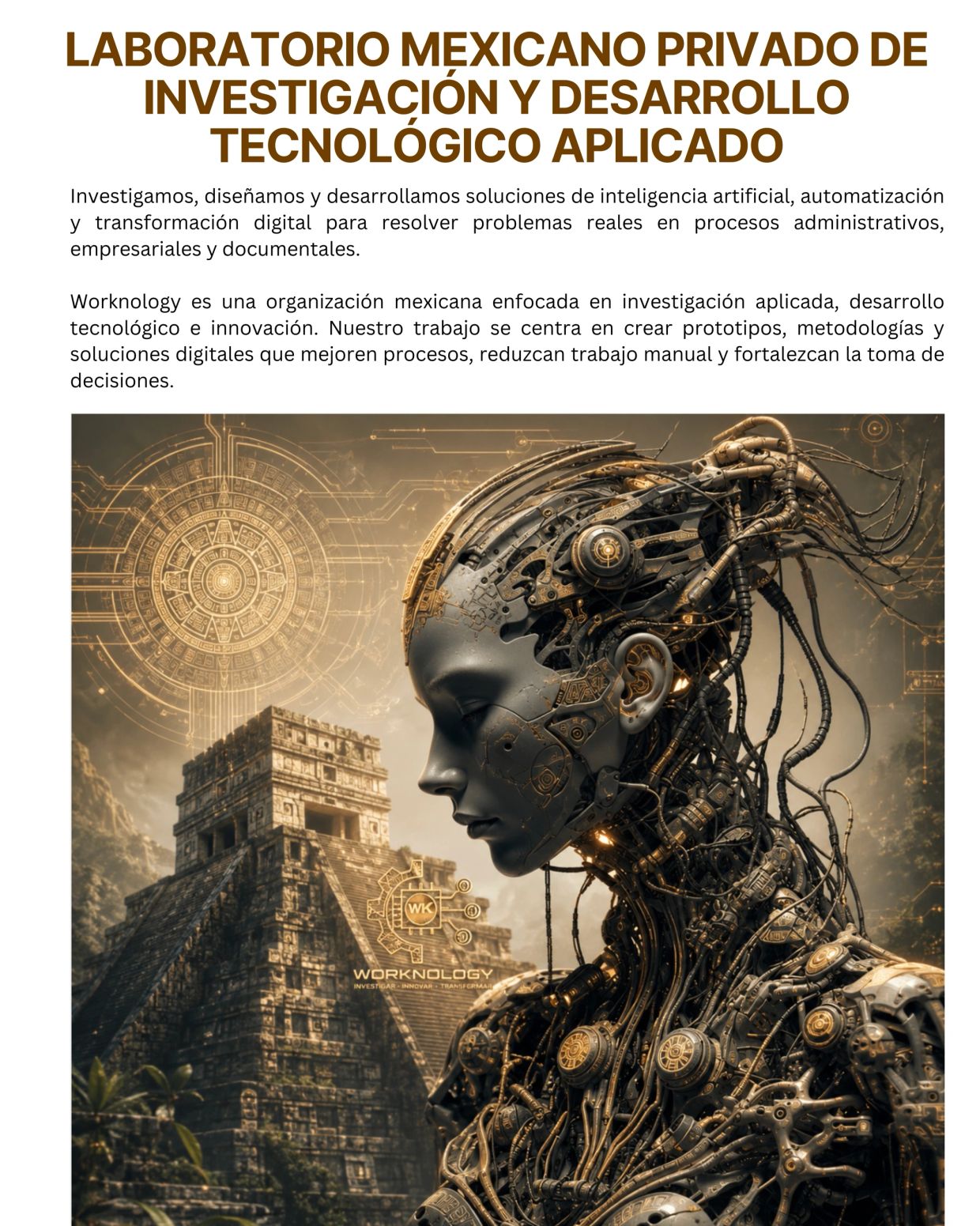 Laboratorio mexicano de IA con enfoque en innovación tecnológica y procesos digitales.