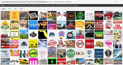 Website homepage showing diverse blog topics about life and travel in the Philippines.