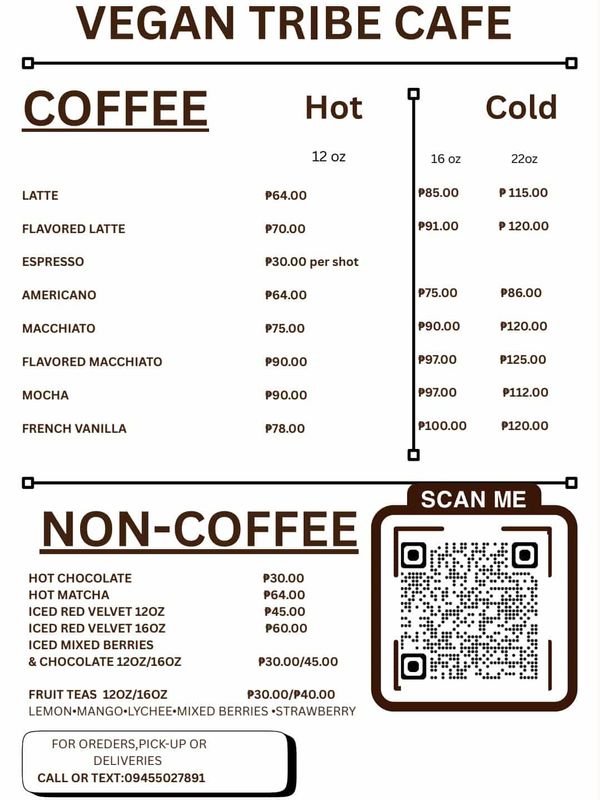 This is the second part of our promo partial menu featuring hot & cold coffee and non-coffee drinks.   Promotions