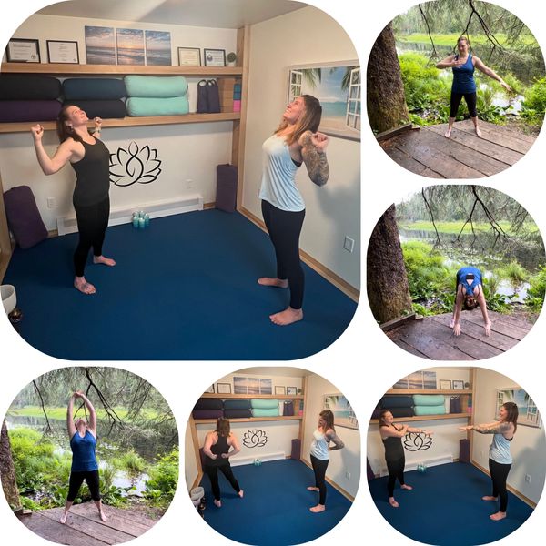 Woman receiving a Qigong private session at Rainforest Bodyworks in Ketchikan, Alaska.
