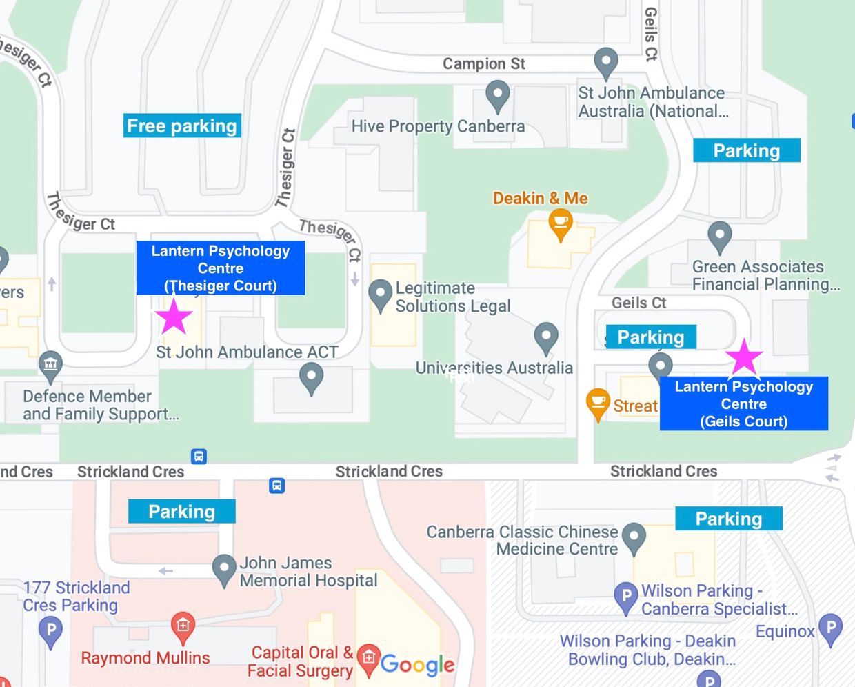 Clinical Psychologist Nearby parking
