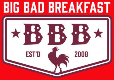 Big Bad Breakfast logo with rooster and stars.