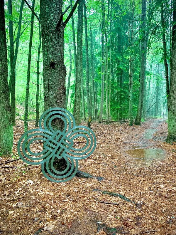Just Be The Journey Knot in mindful forest setting