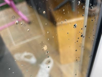 Freshly power washed glass