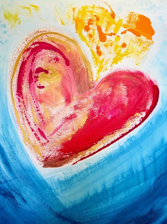 STRONG HEART AWAKENING, original acrylic on paper by Katy Tackes ART