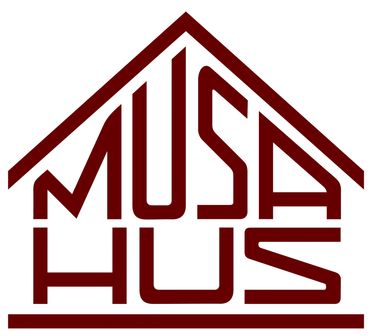 Musa Hus logo letters in a house shape