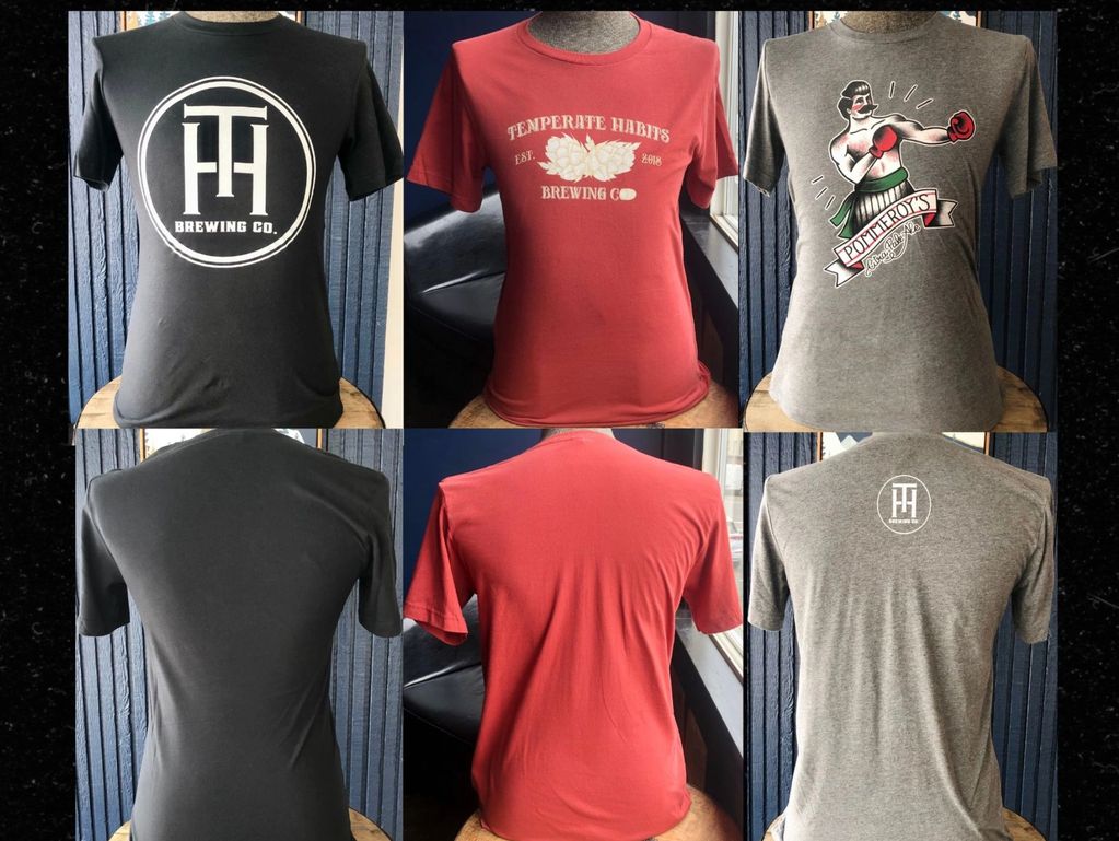 Temperate Habits Brewing Merchandise Adult T-Shirts with Logo's & Pommeroy's Citra Pale Ale Designs